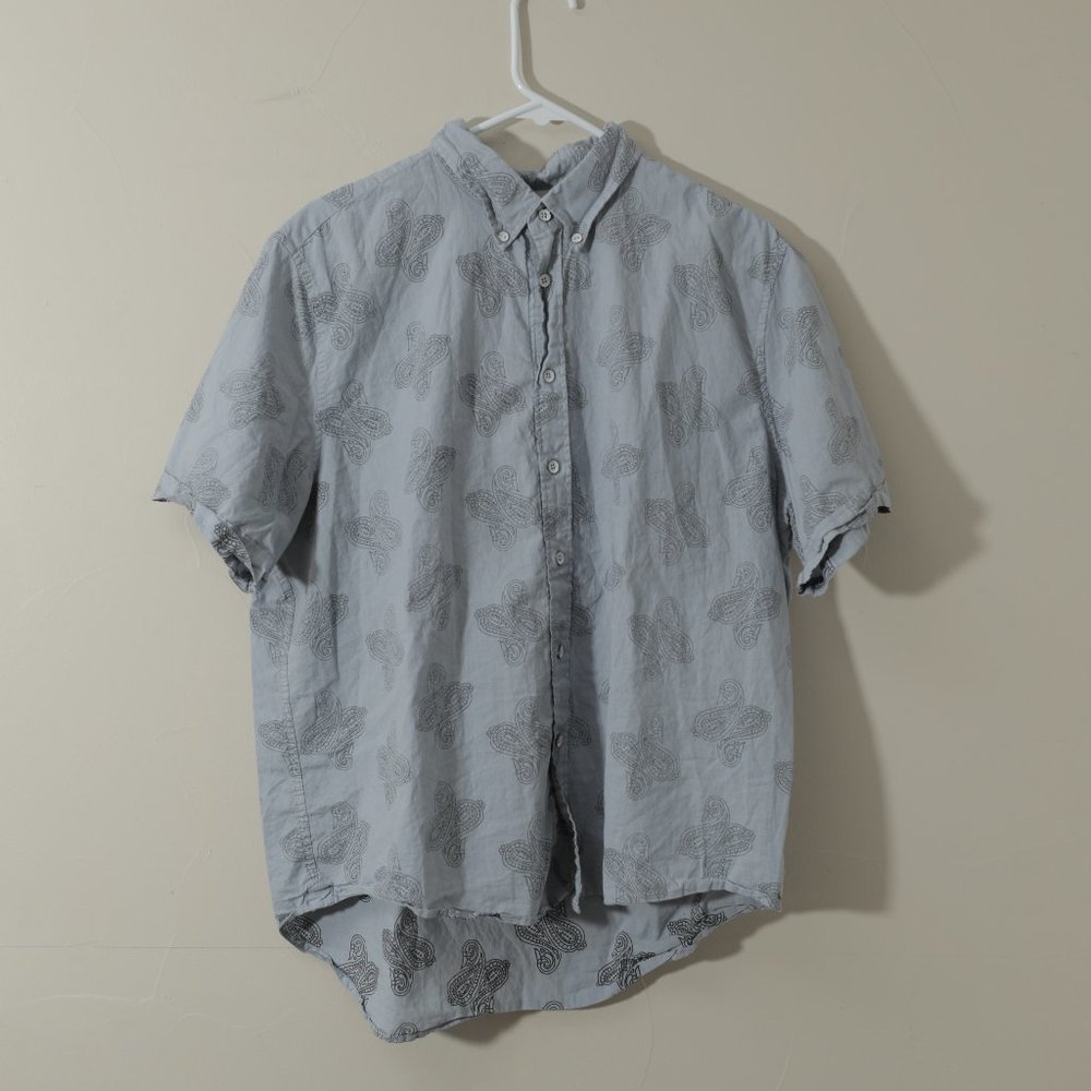 Rag & Bone Smith Short Sleeve Button-down Shirt In Paisley (XL)